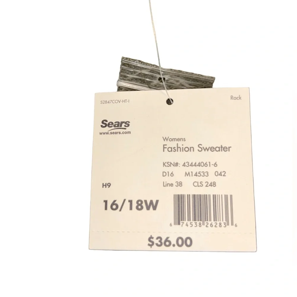 Covington • NWT Long Cardigan with Pockets, Short Sleeves, 16/18W - Picture 9 of 11